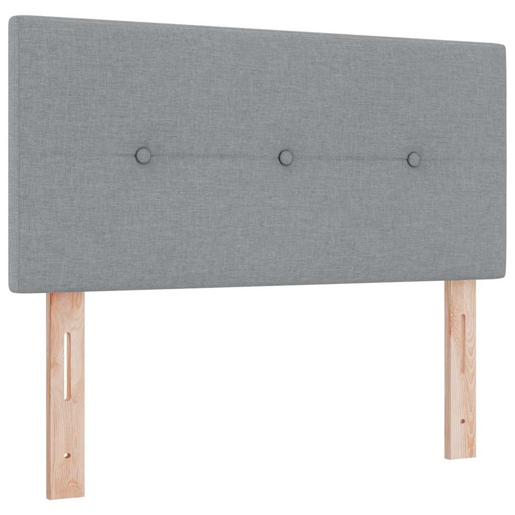 LED Box Spring Krevet Svijetlo siva 100 x 200 cm tkanina