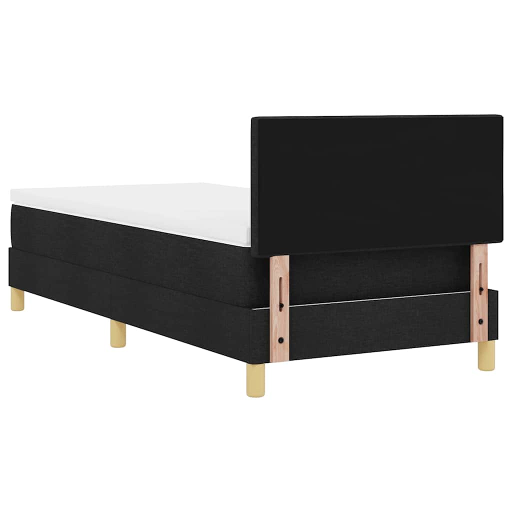LED Box Spring Krevet s LED trakama Crna 100 x 200 cm tkanina