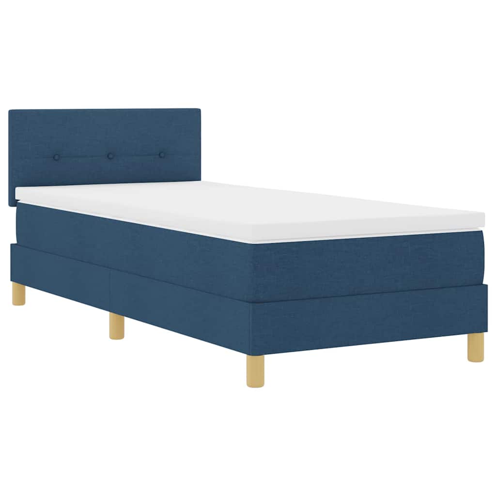 LED Box Spring Krevet s LED trakama Plava 100 x 200 cm tkanina
