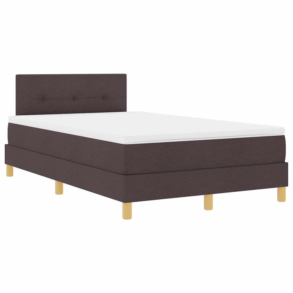 LED Box Spring Krevet Tamno smeđa 120 x 190 cm tkanina