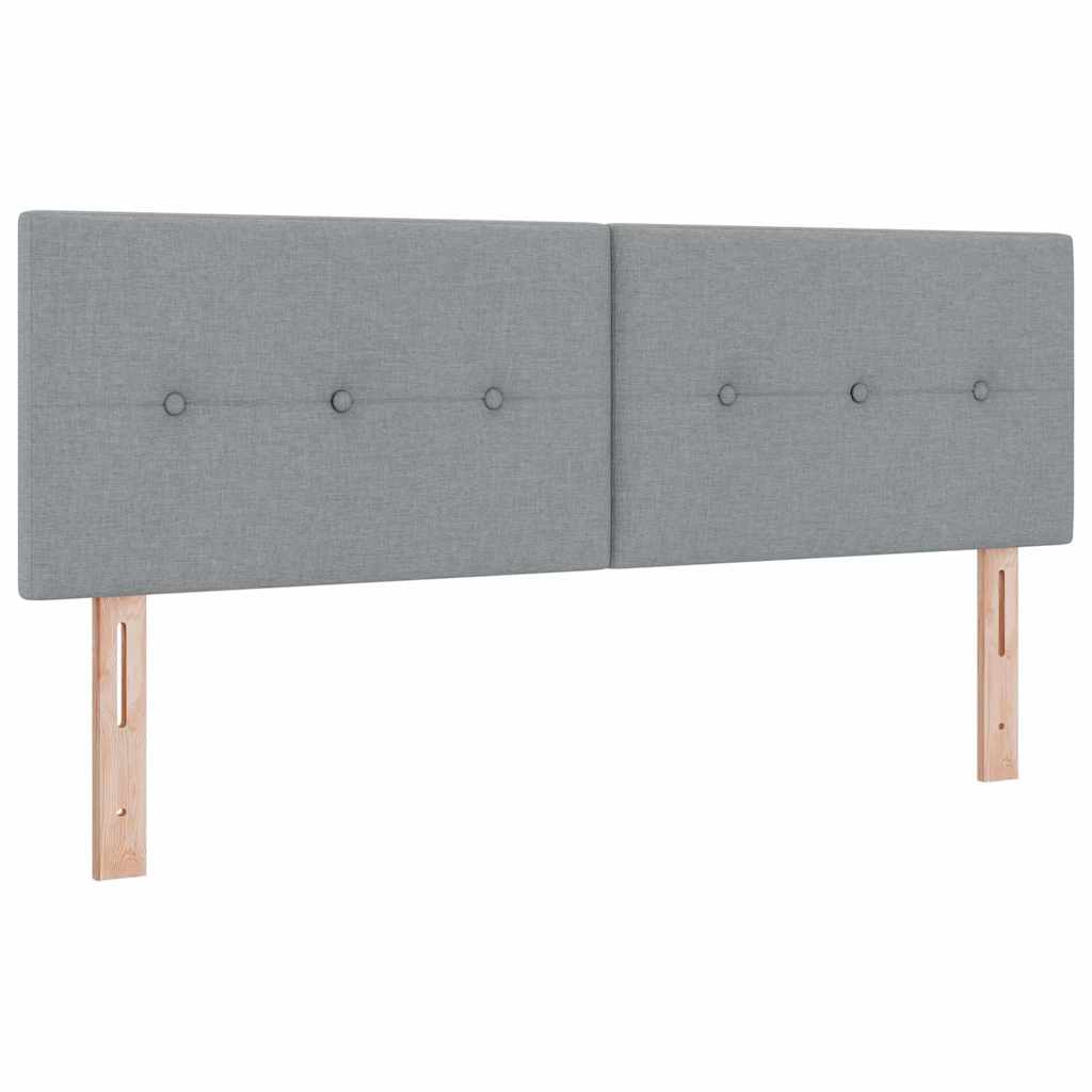 LED Box Spring Krevet Svijetlo siva 140 x 190 cm tkanina