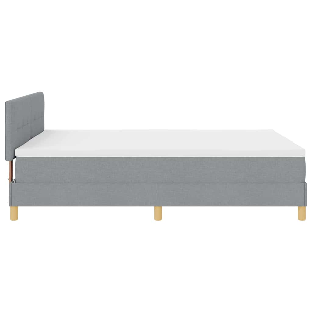 LED Box Spring Krevet Svijetlo siva 140 x 190 cm tkanina