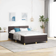 LED Box Spring Krevet Tamno smeđa 140 x 190 cm tkanina