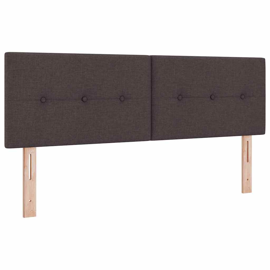LED Box Spring Krevet Tamno smeđa 140 x 190 cm tkanina