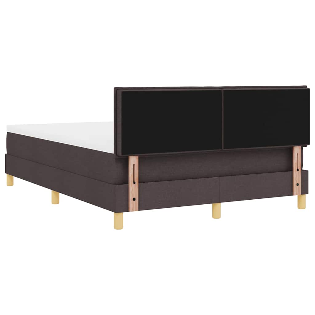 LED Box Spring Krevet Tamno smeđa 140 x 190 cm tkanina
