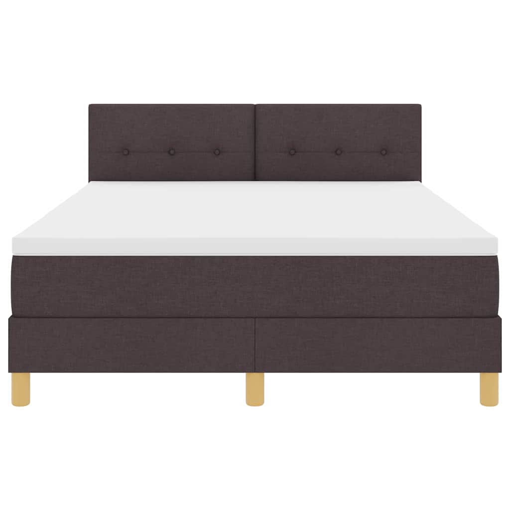 LED Box Spring Krevet Tamno smeđa 140 x 200 cm tkanina
