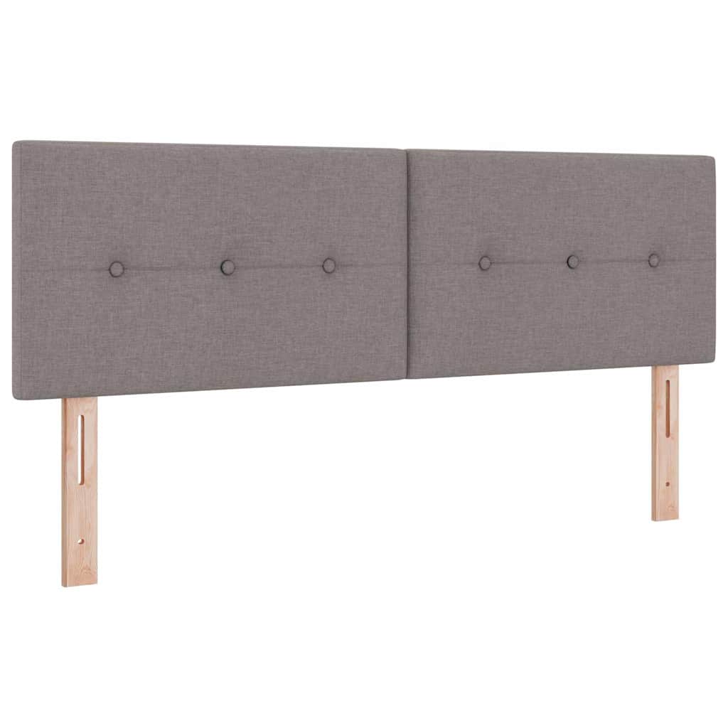 LED Box Spring Krevet Sivo-smeđa 140 x 200 cm tkanina