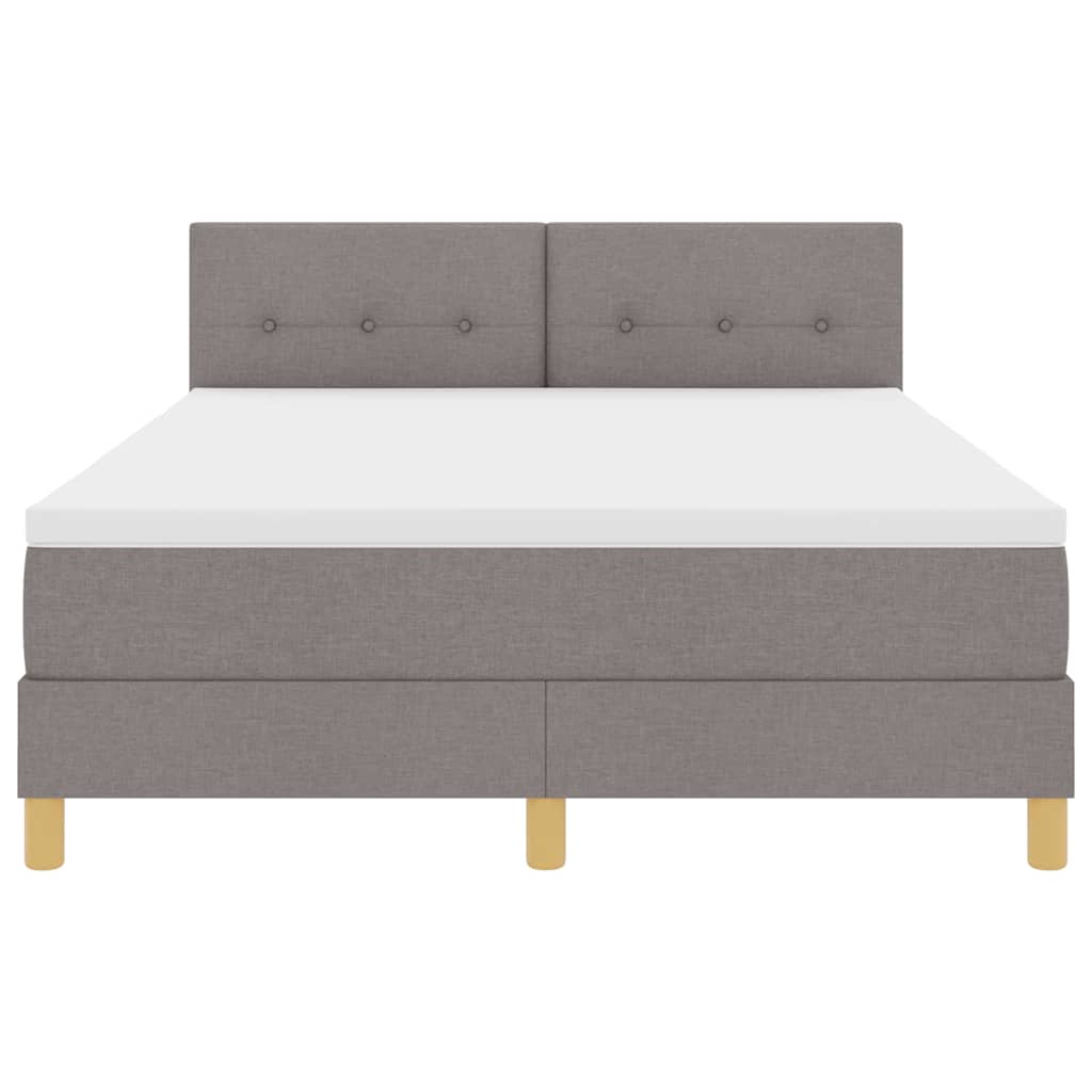 LED Box Spring Krevet Sivo-smeđa 140 x 200 cm tkanina
