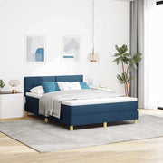LED Box Spring Krevet s LED trakama Plava 140 x 200 cm tkanina