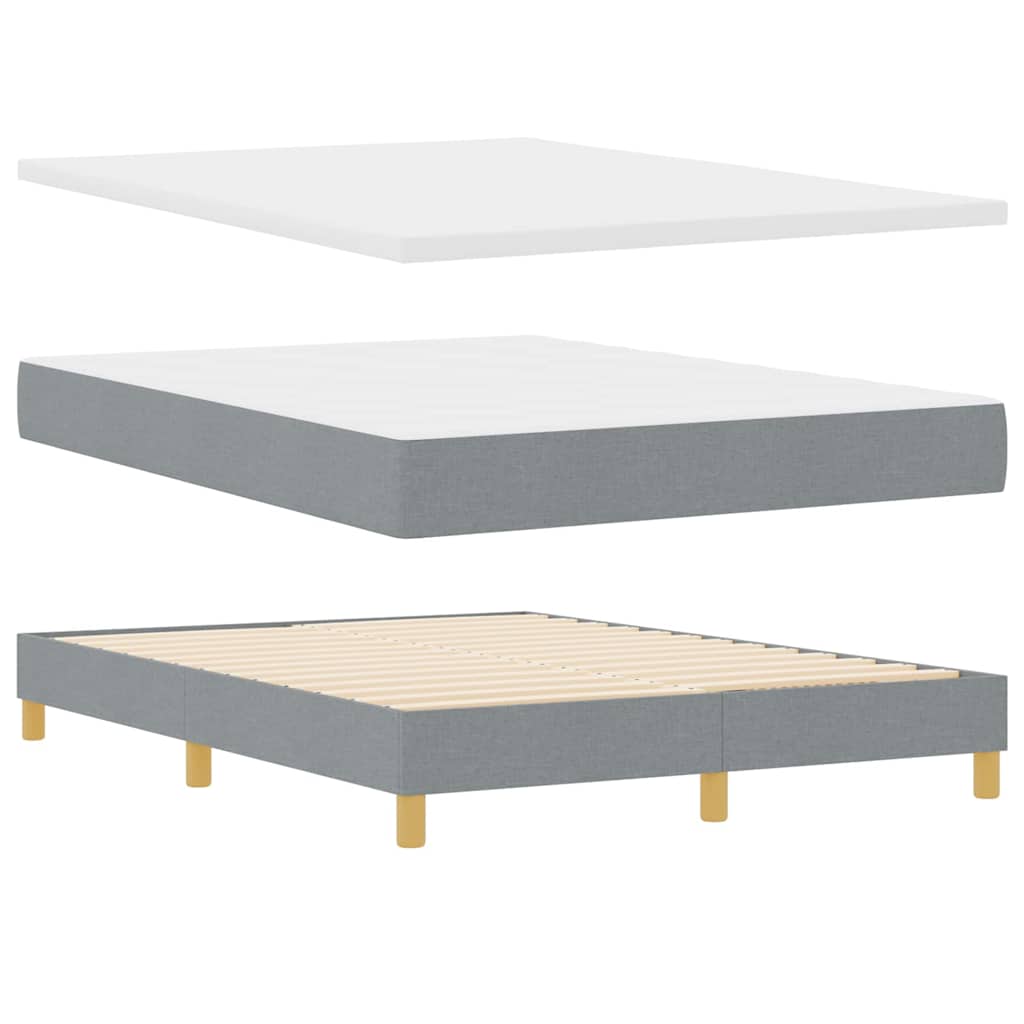 LED Box Spring Krevet Svijetlo siva 160 x 200 cm tkanina
