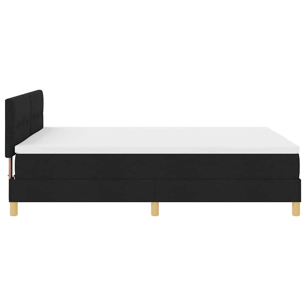 LED Box Spring Krevet s jastukom Crna 160 x 200 cm tkanina
