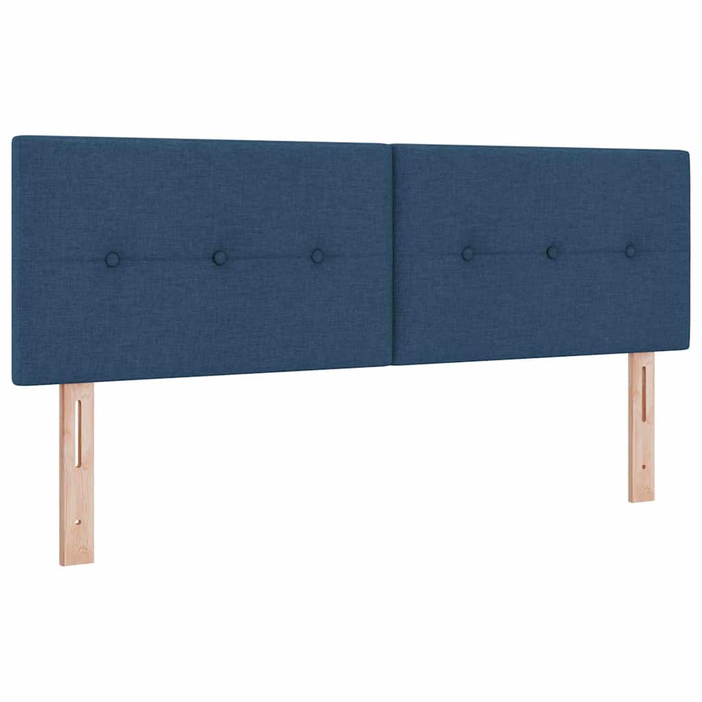 LED Box Spring Krevet s LED trakama Plava 160 x 200 cm tkanina