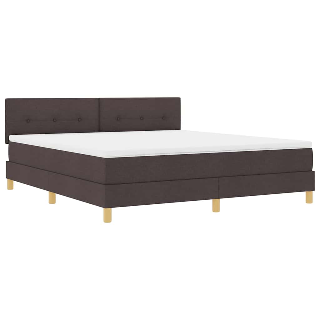 LED Box Spring Krevet Tamno smeđa 180 x 200 cm tkanina
