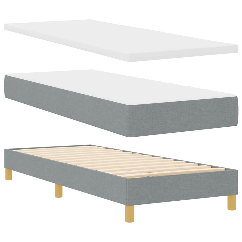 LED Box Spring Krevet Svijetlo siva 80 x 200 cm tkanina