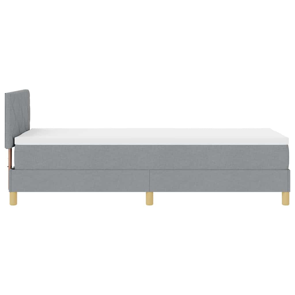 LED Box Spring Krevet Svijetlo siva 80 x 200 cm tkanina