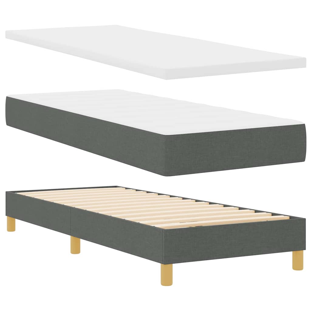 LED Box Spring Krevet s jastukom Tamno siva 80 x 200 cm tkanina