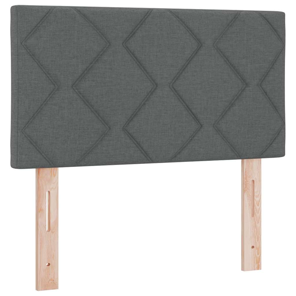 LED Box Spring Krevet s jastukom Tamno siva 80 x 200 cm tkanina