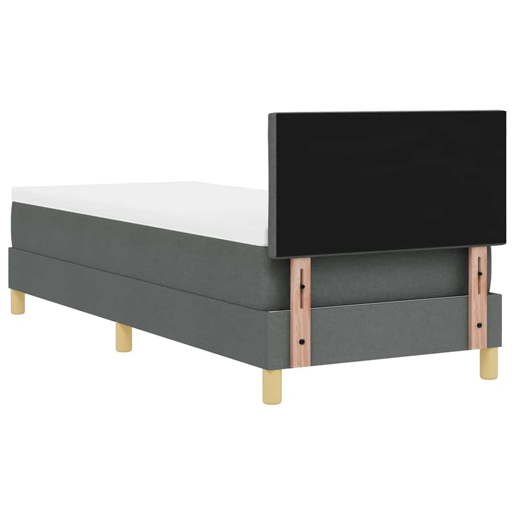 LED Box Spring Krevet s jastukom Tamno siva 80 x 200 cm tkanina