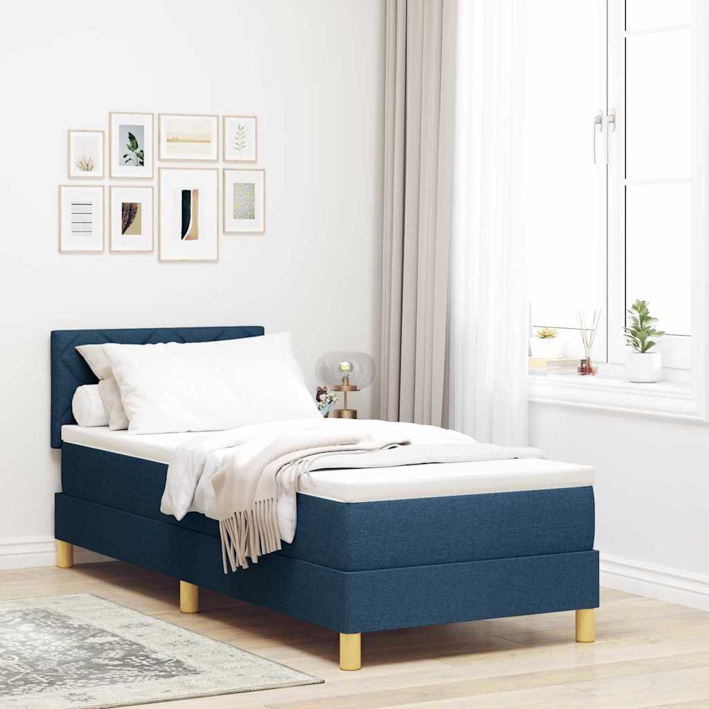 LED Box Spring Krevet s LED trakama Plava 80 x 200 cm tkanina