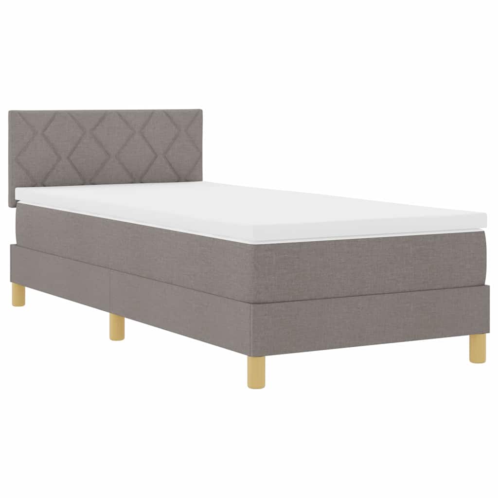 LED Box Spring Krevet Sivo-smeđa 90 x 200 cm tkanina