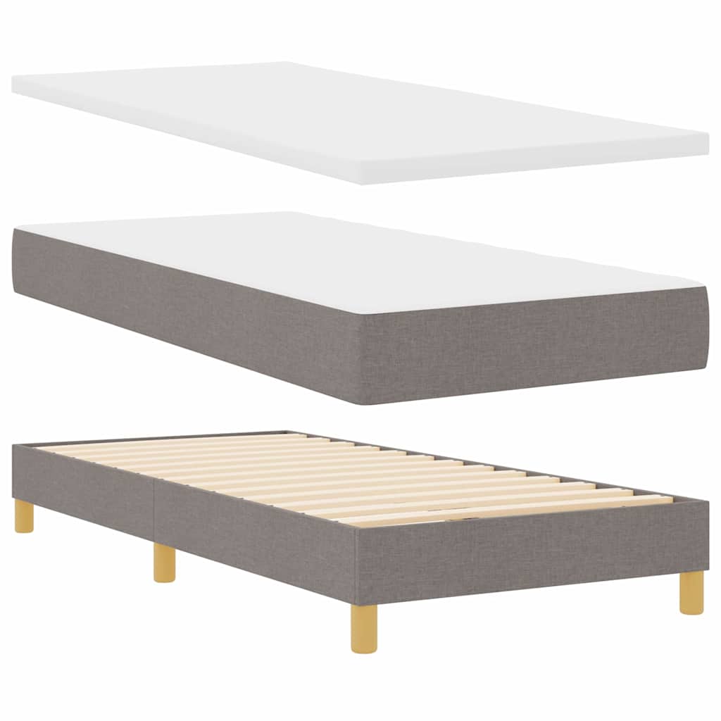 LED Box Spring Krevet Sivo-smeđa 90 x 200 cm tkanina