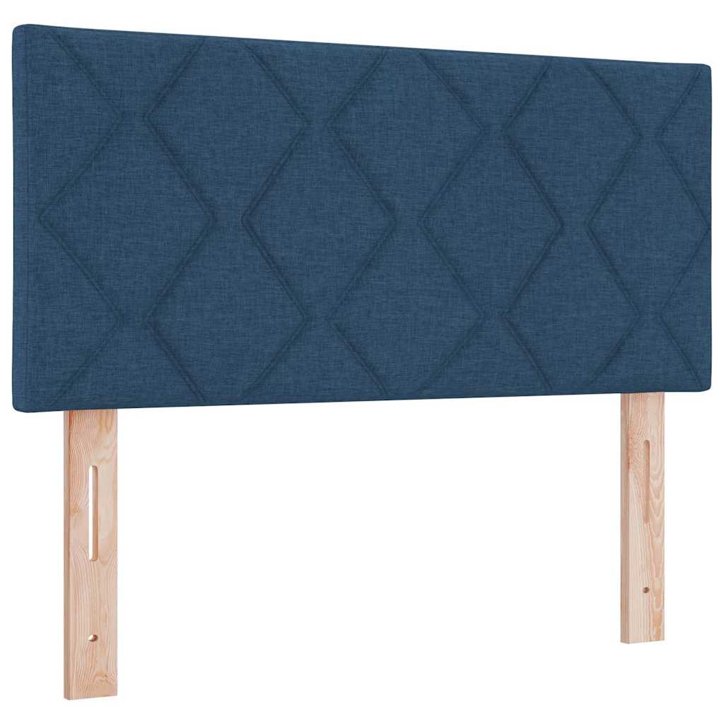 LED Box Spring Krevet s LED trakama Plava 90 x 200 cm tkanina