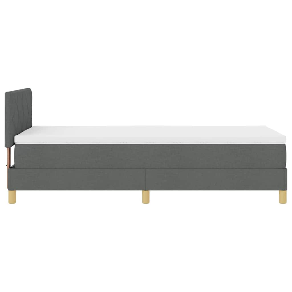 LED Box Spring Krevet Tamno siva 100 x 200 cm tkanina