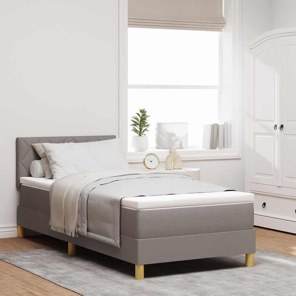 LED Box Spring Krevet Sivo-smeđa 100 x 200 cm tkanina