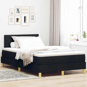LED Box Spring Krevet s jastukom Crna 120 x 190 cm tkanina