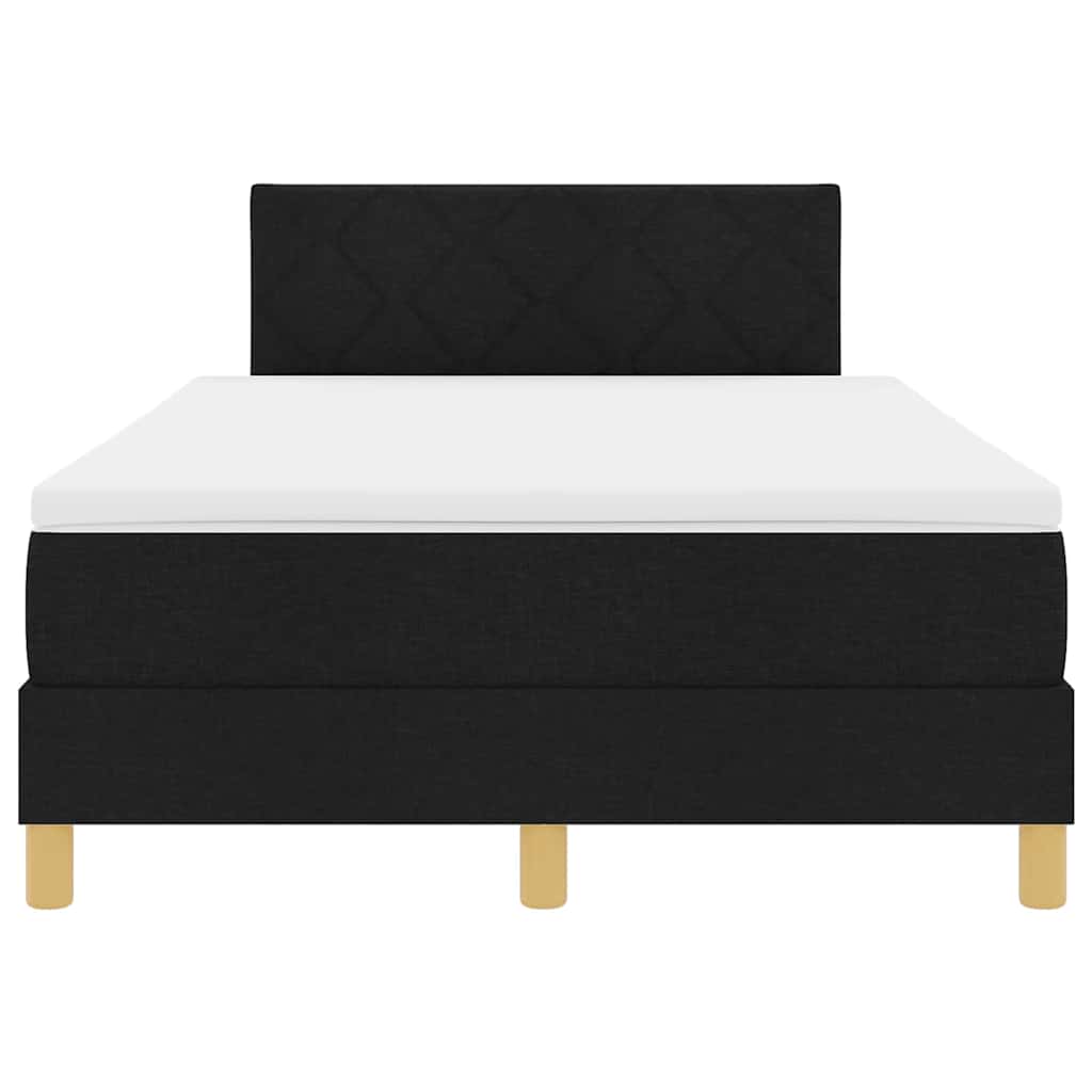 LED Box Spring Krevet s jastukom Crna 120 x 190 cm tkanina
