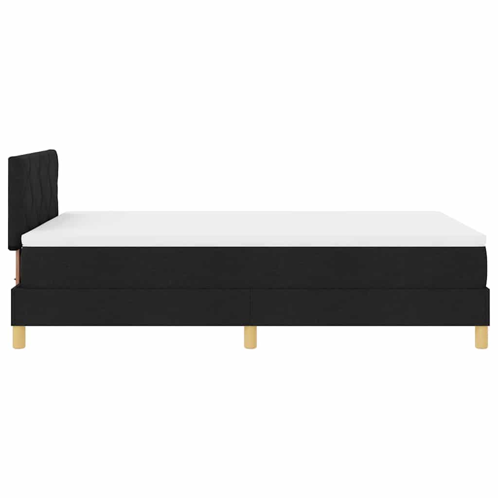 LED Box Spring Krevet s jastukom Crna 120 x 190 cm tkanina