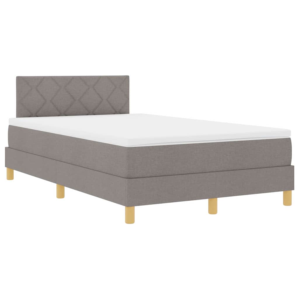 LED Box Spring Krevet Sivo-smeđa 120 x 190 cm tkanina