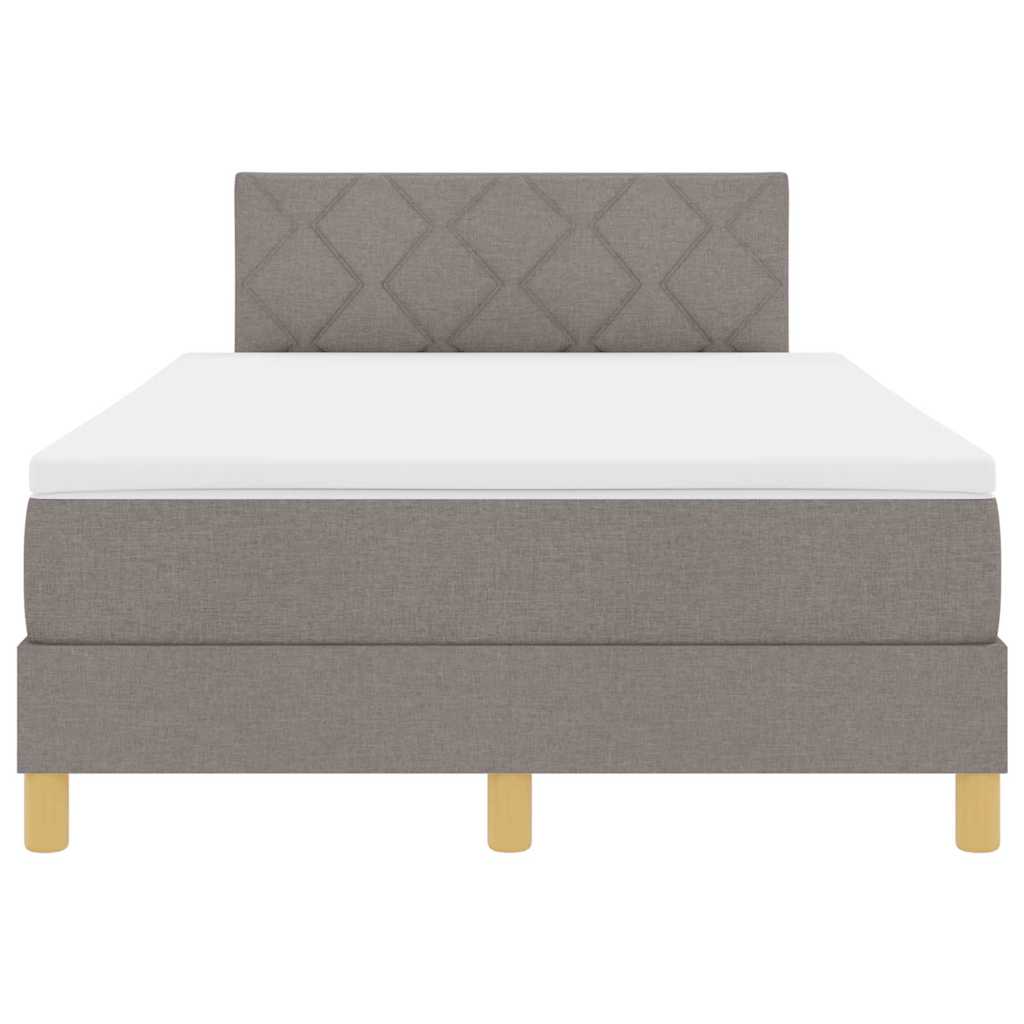 LED Box Spring Krevet Sivo-smeđa 120 x 190 cm tkanina