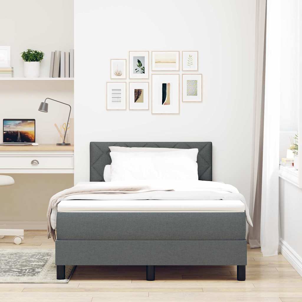 LED Box Spring Krevet Tamno siva 120 x 200 cm tkanina