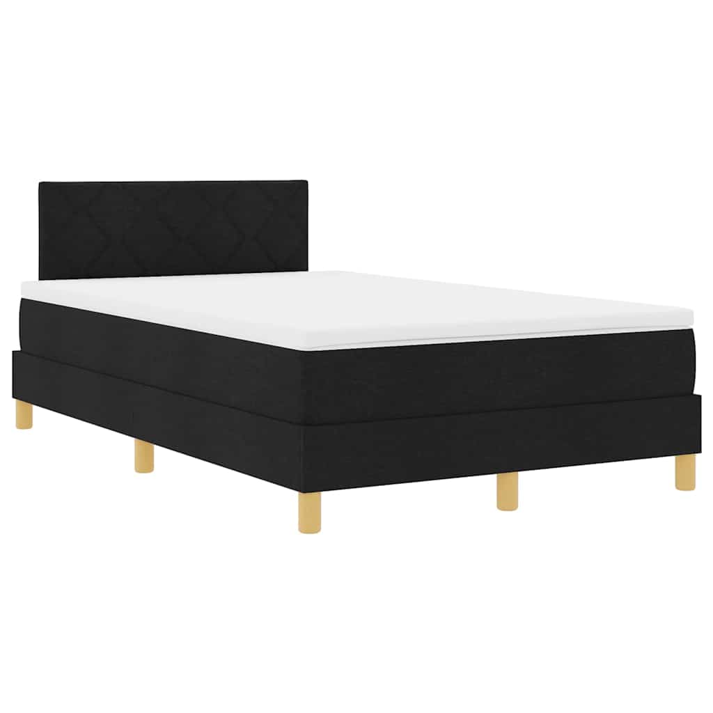 LED Box Spring Krevet s LED trakama Crna 120 x 200 cm tkanina