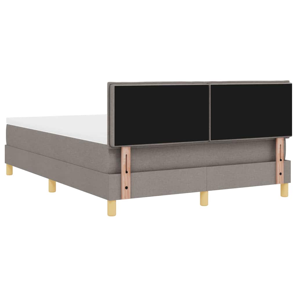 LED Box Spring Krevet Sivo-smeđa 160 x 200 cm tkanina