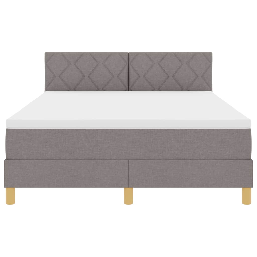 LED Box Spring Krevet Sivo-smeđa 160 x 200 cm tkanina