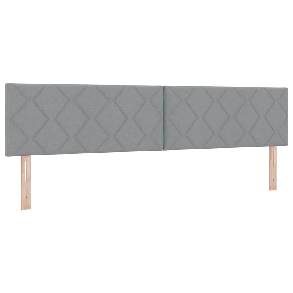 LED Box Spring Krevet Svijetlo siva 200 x 200 cm tkanina