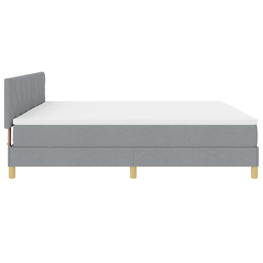 LED Box Spring Krevet Svijetlo siva 200 x 200 cm tkanina