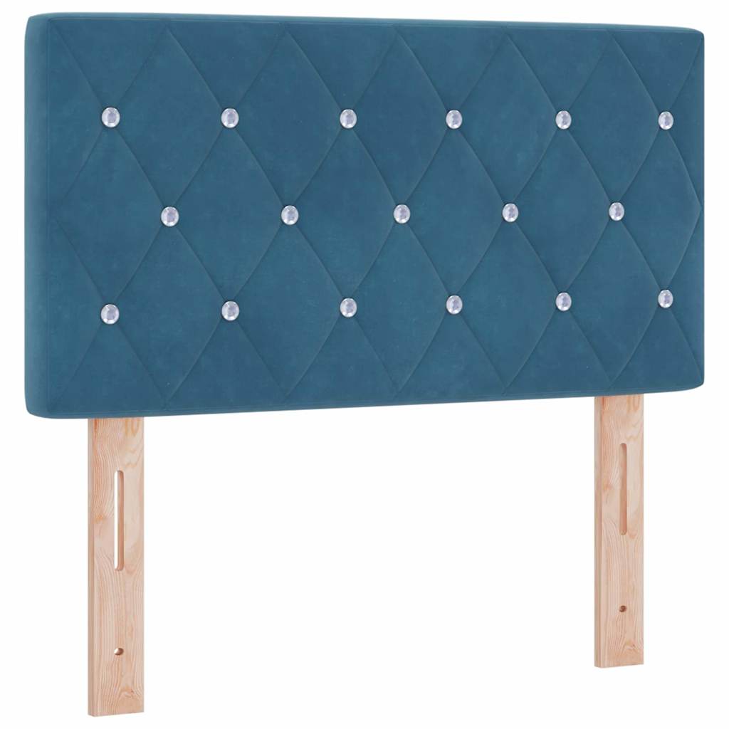 LED Box Spring Krevet s madracem Tamno plava 80 x 200 cm Baršun