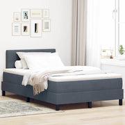 LED Box Spring Krevet s madracem Tamno siva 120 x 200 cm Baršun