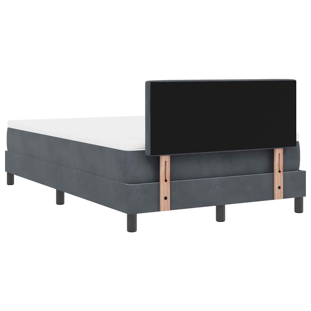 LED Box Spring Krevet s madracem Tamno siva 120 x 200 cm Baršun