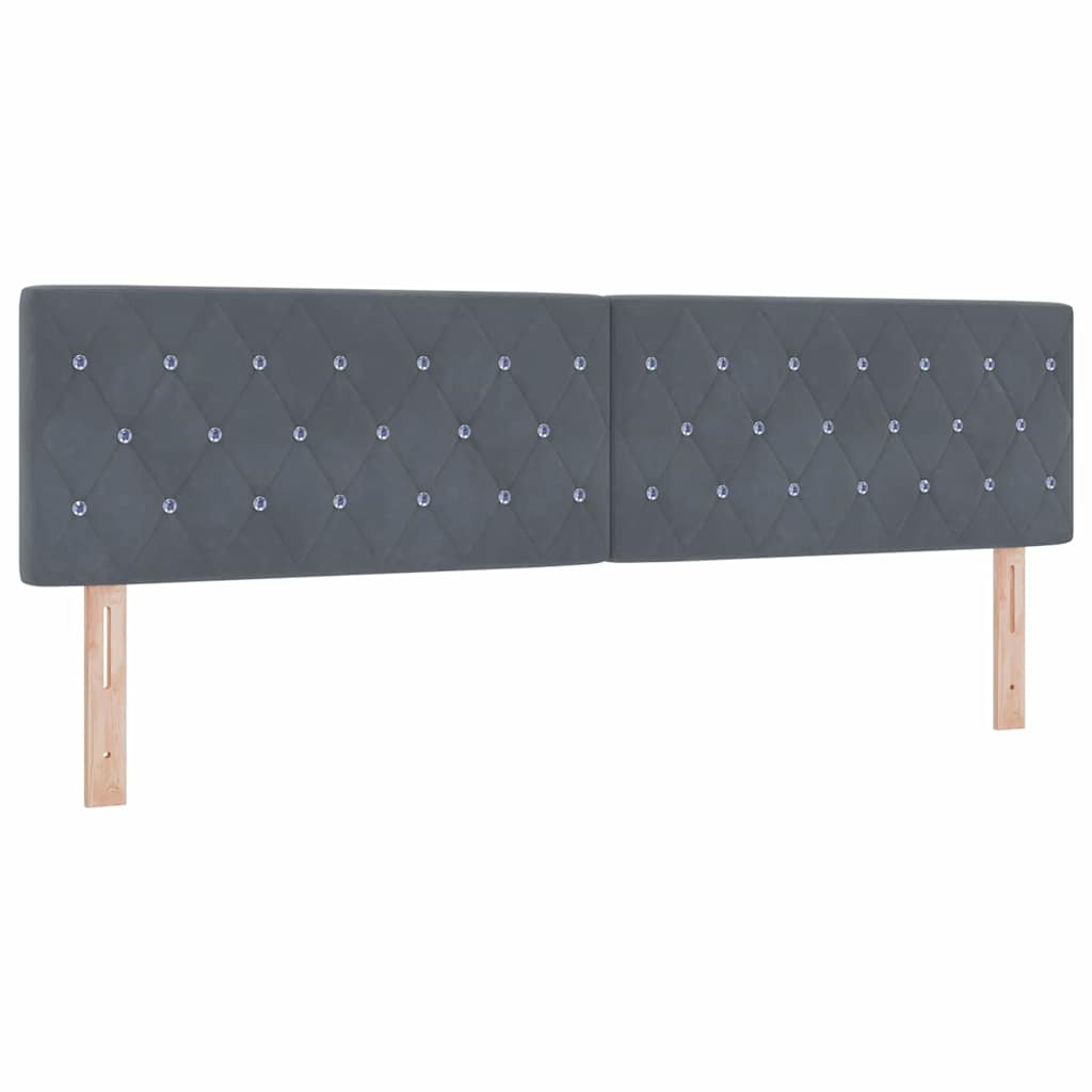 LED Box Spring Krevet s madracem Tamno siva 180 x 200 cm Baršun