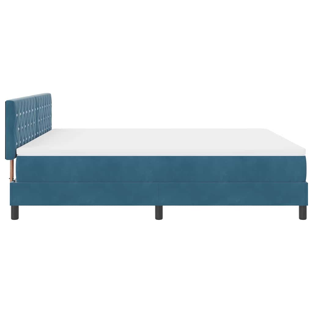 LED Box Spring Krevet Tamno plava 180 x 200 cm Baršun