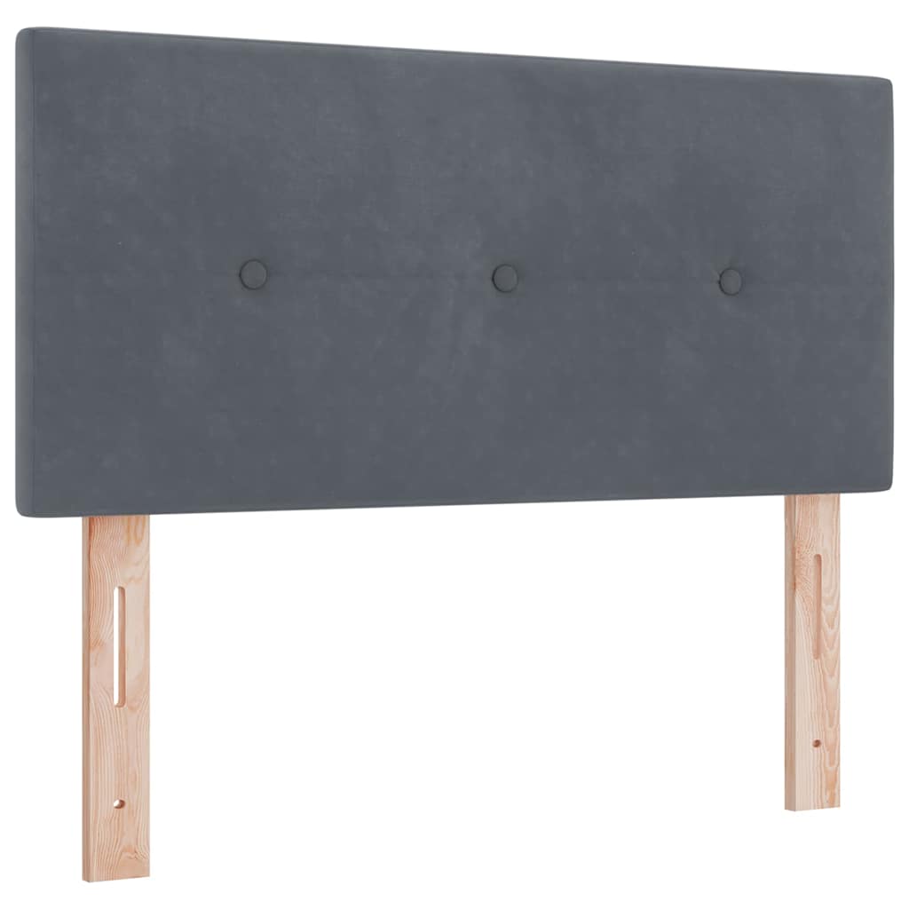 LED Box Spring Krevet s madracem Tamno siva 80 x 200 cm Baršun