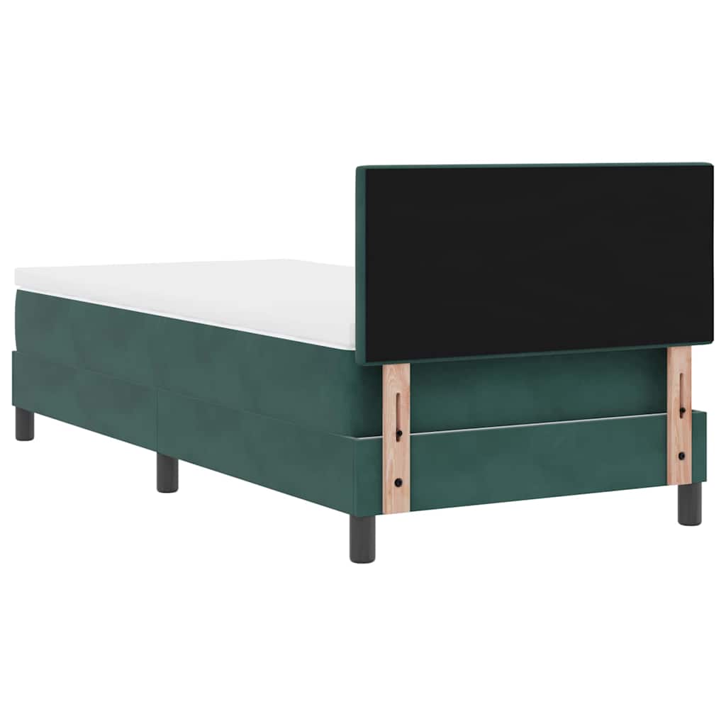LED Box Spring Krevet Tamnozelena 80 x 200 cm Baršun