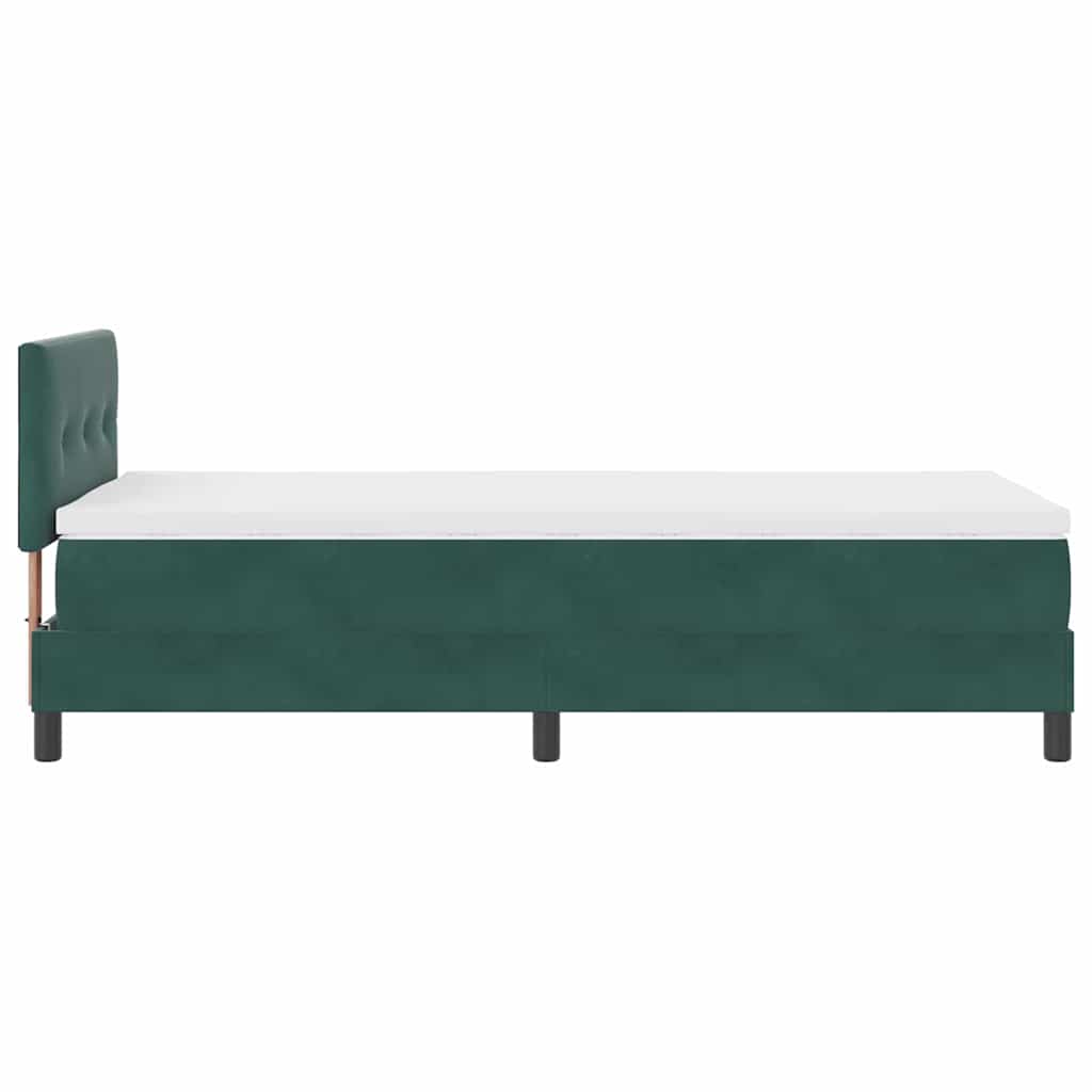 LED Box Spring Krevet s madracem Tamnozelena 80 x 200 cm Baršun
