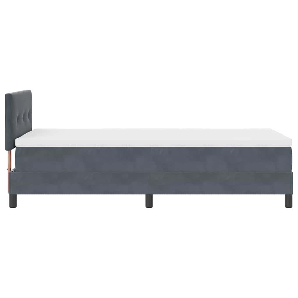 LED Box Spring Krevet s madracem Tamno siva 90 x 200 cm Baršun