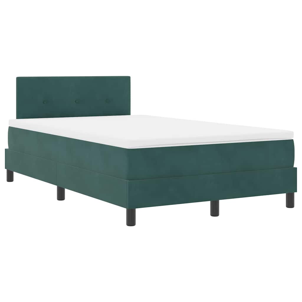 LED Box Spring Krevet Tamnozelena 120 x 190 cm Baršun