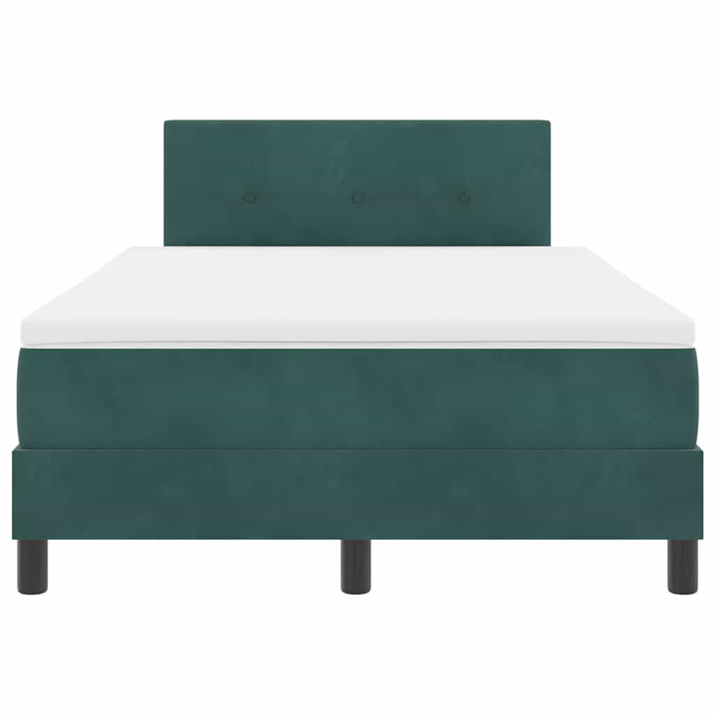 LED Box Spring Krevet Tamnozelena 120 x 190 cm Baršun